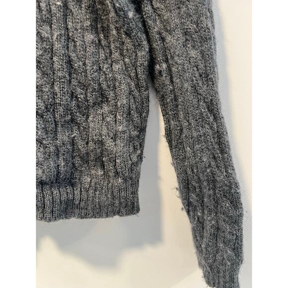 Ralph Lauren Polo Sport 100% Wool Cable Knit Crew Neck Sweater Gray Size L - Picture 3 of 7